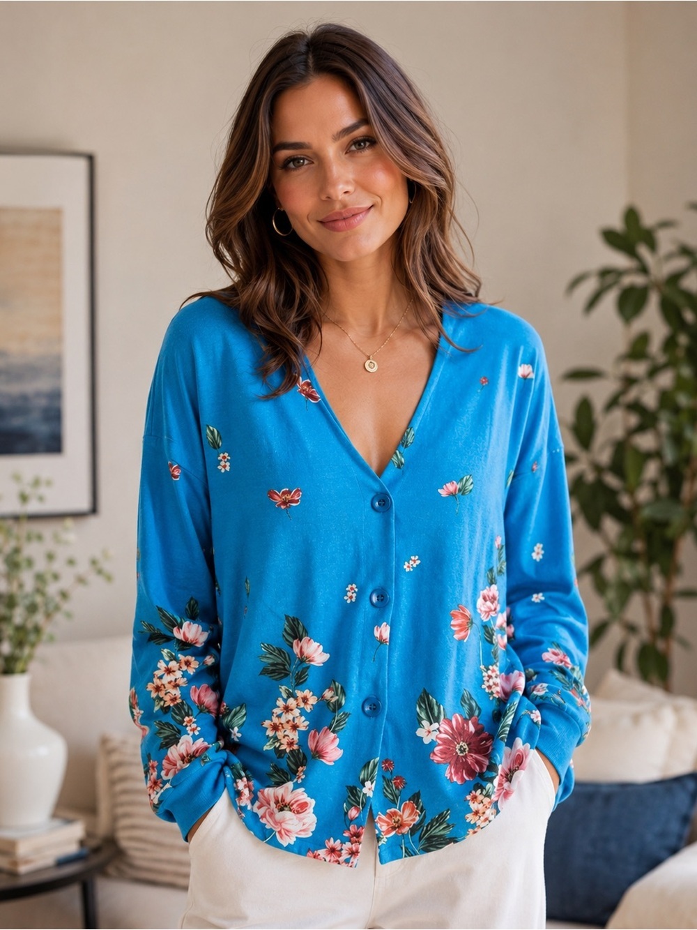 FLORAL CARDIGAN SIZE SMALL